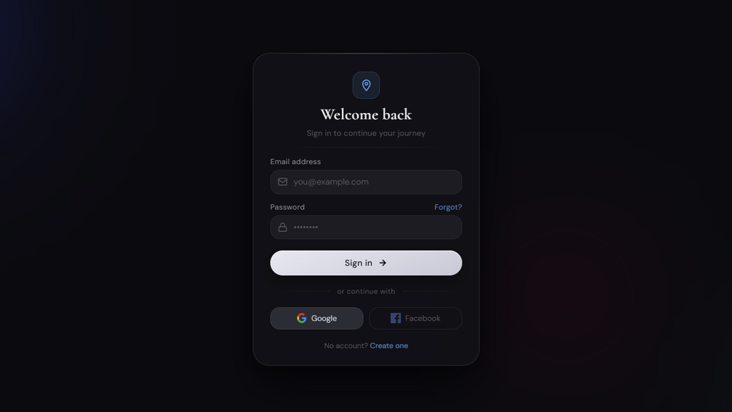 Glass Accent Login Form